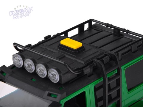 Auto terenowe z przyczepą typu laweta + MOTOR Światło i dźwięk ZA5913