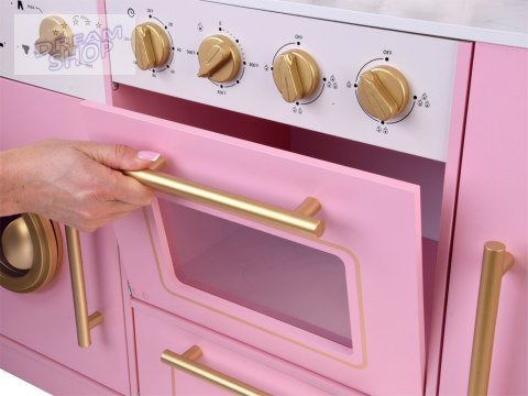 Duża kuchnia drewniana interaktywna glamour złote dodatki ekspres ZA5933