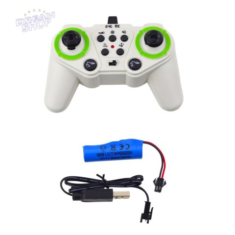 Koparka Gąsienicowa Zdalnie Sterowana RC Światła Dźwięki Biała 1:24