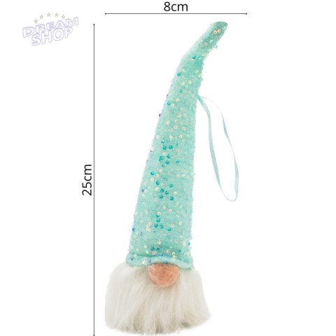MIKOŁAJ DEKORACYJNY LED 25CM BŁĘKITNY