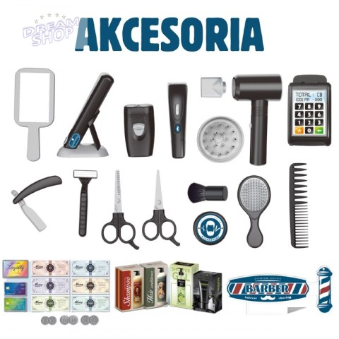 WOOPIE Barber Zestaw Fryzjerski dla Dzieci Salon Stylizacji 24el.