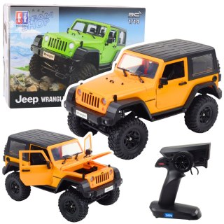 Auto Terenowe Zdalnie Sterowane RC Jeep Wrangler Rock Crawler Pomarańczowy 1:14