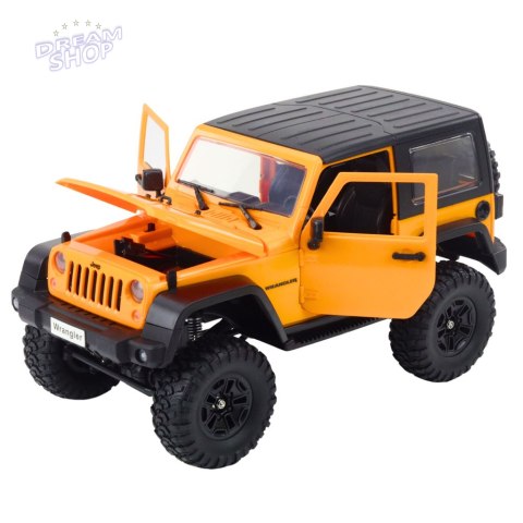 Auto Terenowe Zdalnie Sterowane RC Jeep Wrangler Rock Crawler Pomarańczowy 1:14