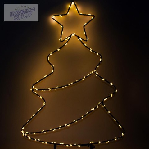 CHOINKA OGRODOWA STOJAK CIEPŁY BIAŁY LAMPKI LED NA BATERIE 28,5x69,5CM LUCA