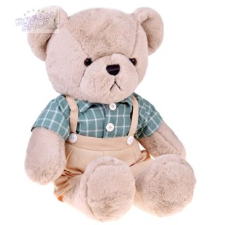 Pluszowy MIŚ - beżowy Franek 58cm w zielonej VINTAGE koszuli ZA5923 B