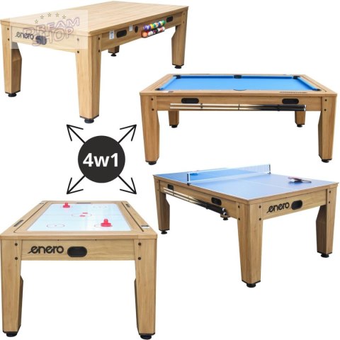 STÓŁ DO MULTIGIER 4W1 BILARD TENIS STOŁOWY CYMBERGAJ STÓŁ JADALNY 214x121.6x81.3CM WOODEN ENERO
