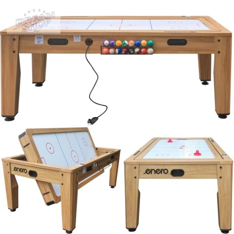 STÓŁ DO MULTIGIER 4W1 BILARD TENIS STOŁOWY CYMBERGAJ STÓŁ JADALNY 214x121.6x81.3CM WOODEN ENERO