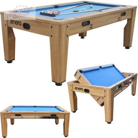STÓŁ DO MULTIGIER 4W1 BILARD TENIS STOŁOWY CYMBERGAJ STÓŁ JADALNY 214x121.6x81.3CM WOODEN ENERO