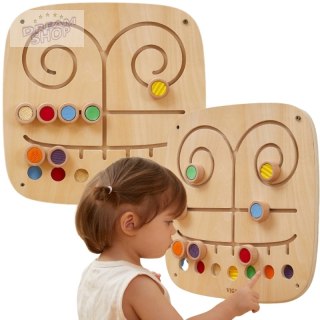VIGA Drewniana Tablica Manipulacyjna Sensoryczna Labirynt Dotknij i Dopasuj