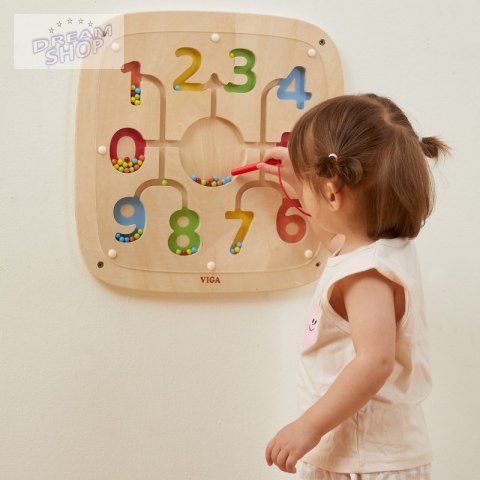 VIGA Drewniana Tablica Manipulacyjna Sensoryczna Nauka Liczenia Sorter