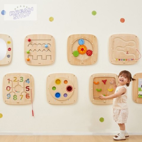 VIGA Drewniana Tablica Manipulacyjna Sensoryczna Nauka Liczenia Sorter