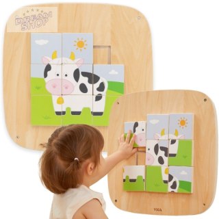 VIGA Drewniana Tablica Manipulacyjna Sensoryczna Układanka Obrazkowa