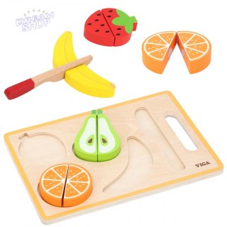 VIGA Drewniana Układanka Edukacyjna Montessori Owoce do Krojenia