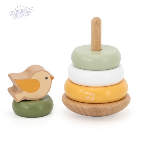 VIGA PolarB Drewniana Piramidka Edukacyjna - Ptaszek