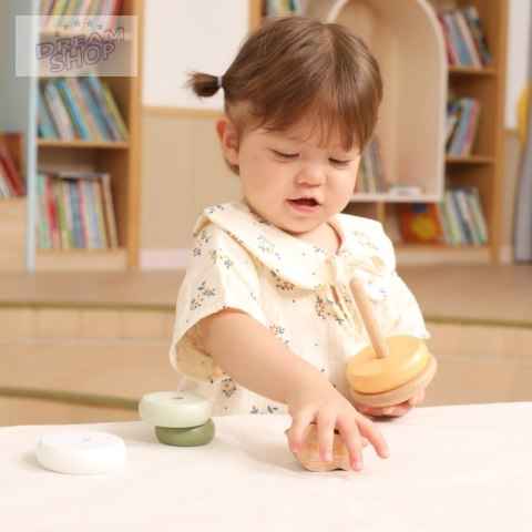 VIGA PolarB Drewniana Piramidka Edukacyjna - Ptaszek