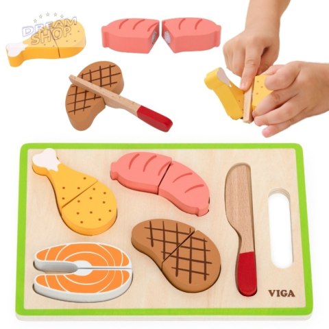 VIGA Zestaw do Krojenia Mięsa - Realistyczna Zabawa w Kuchnię