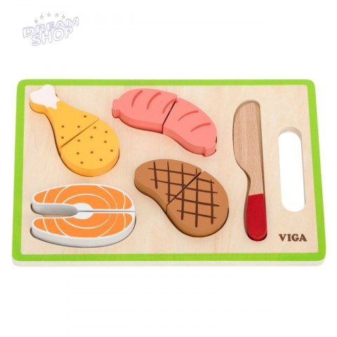 VIGA Zestaw do Krojenia Mięsa - Realistyczna Zabawa w Kuchnię
