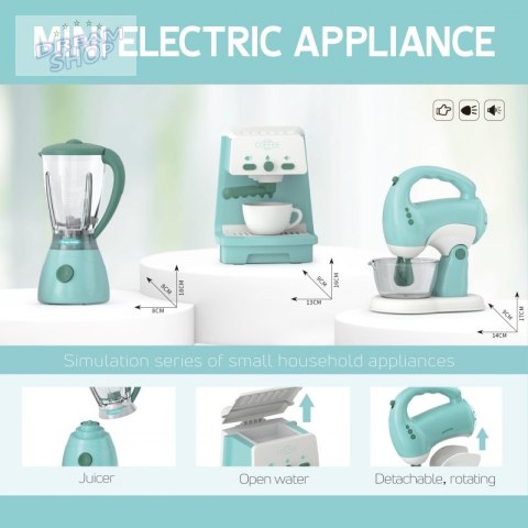 WOOPIE Zestaw AGD 3w1 Ekspres Mikser Blender Efekty Dźwiękowe Świetlne