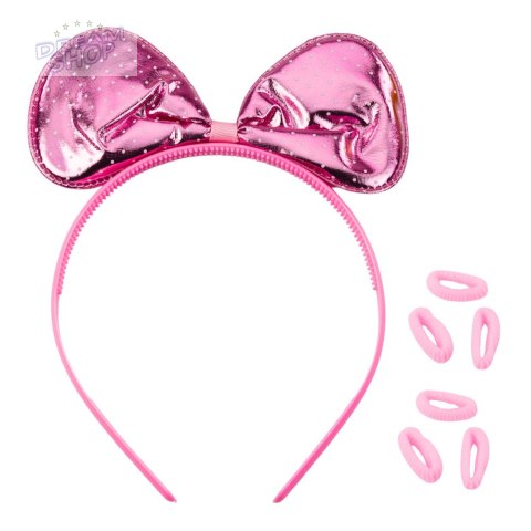 Zestaw Piękności Opaska Do Włosów Z Kokardą Okulary Gumki Różowe