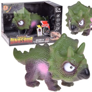 Interaktywny gumowy dinozaur triceratops figurka z dźwiękiem RYCZY ZA5726