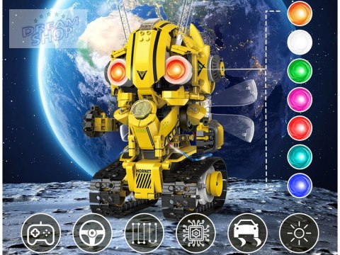 Klocki Techniczne Robots Pro 5w1 Zestaw Pilot + światło LED 673ele RC0743