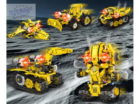 Klocki Techniczne Robots Pro 5w1 Zestaw Pilot + światło LED 673ele RC0743