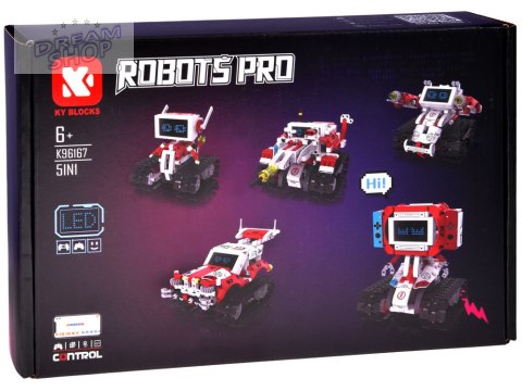 Klocki Techniczne Robots Pro 5w1 Zestaw z Pilotem i Ekranem LED RC0741