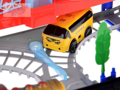 Kolejka Elektryczna 2w1 Lokomotywa z Wagonami + Tor i Autobus ZA5886