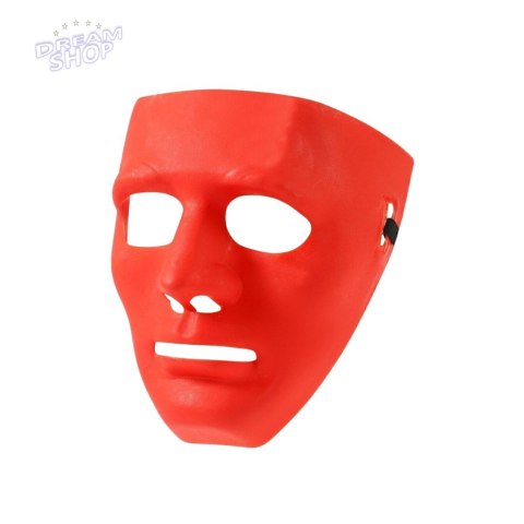 Maska Anonim Karnawałowa Halloweenowa Na Gumce Biała Czerwona