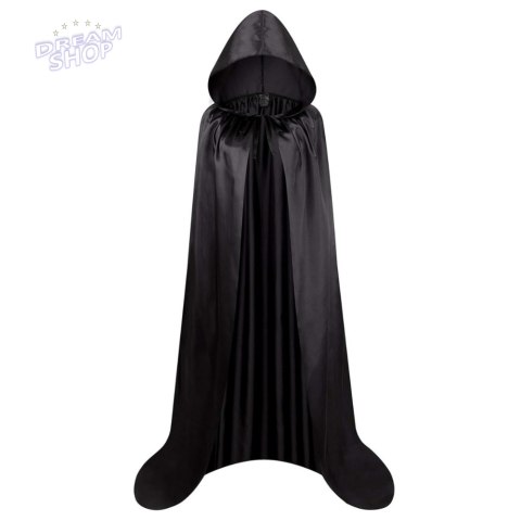 Peleryna Narzutka Z Kapturem Karnawałowa Halloweenowa Czarna 180cm