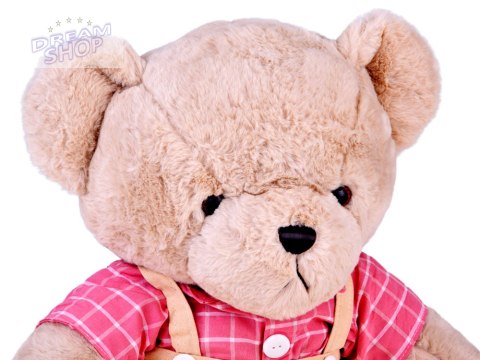 Pluszowy MIŚ - beżowy Filip 58cm w różowej VINTAGE koszuli ZA5923 A