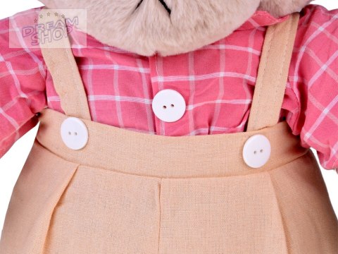 Pluszowy MIŚ - beżowy Filip 58cm w różowej VINTAGE koszuli ZA5923 A