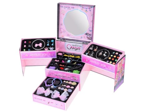 Rozkładana szkatułka na biżuterię koraliki DIY ozdoby do włosów ZA5732