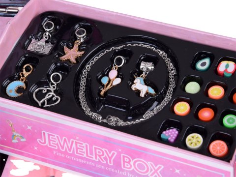 Rozkładana szkatułka na biżuterię koraliki DIY ozdoby do włosów ZA5732