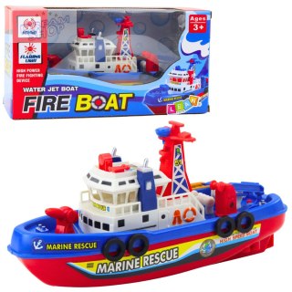 Statek Strażacki Łódź Z Holownikiem i Psikawką Wodną Światła Dźwięki