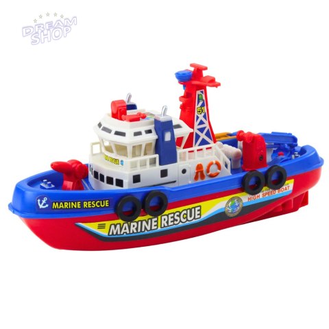 Statek Strażacki Łódź Z Holownikiem i Psikawką Wodną Światła Dźwięki