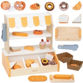 VIGA Drewniana Mini Piekarnia Sklepik Stragan z Wypiekami 16el.