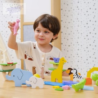 VIGA Drewniane Klocki Kolorowe Opowieści Tropikalne Pudełko 55el.