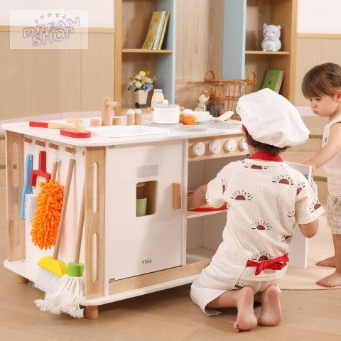 VIGA Interaktywne Centrum Domowe 3w1 z Akcesoriami - Nauka i Zabawa dla Dzieci