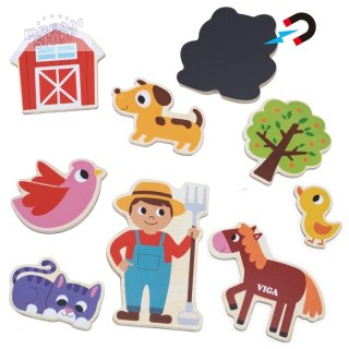 VIGA Magnetyczni Przyjaciele z Farmy 20 szt. Magnesów - Kreatywna Zabawa z Wiejskimi Zwierzątkami