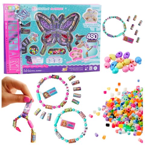 Zestaww Kratywny Do Tworzenia Biżuterii Koraliki 480 Naklejek