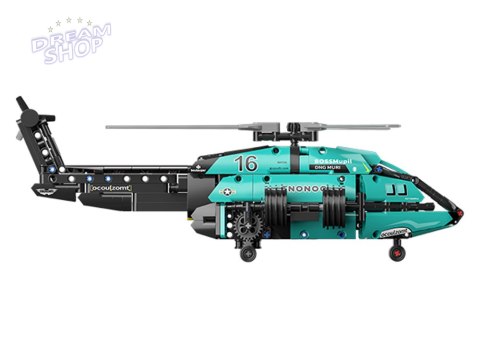 Klocki techniczne 2w1 Bolid Formuła 1 helikopter 736ele naklejki ZA5730