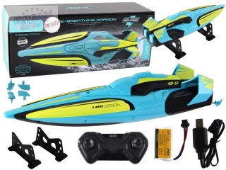 Łódź Wodna RC 2.4G Żółto-Turkusowa Wodoodporna Pilot Do Sterowania