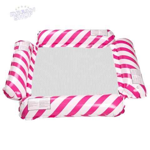 Materac dmuchany plażowy hamak wodny leżak fotel krzesło do pływania basenu różowy