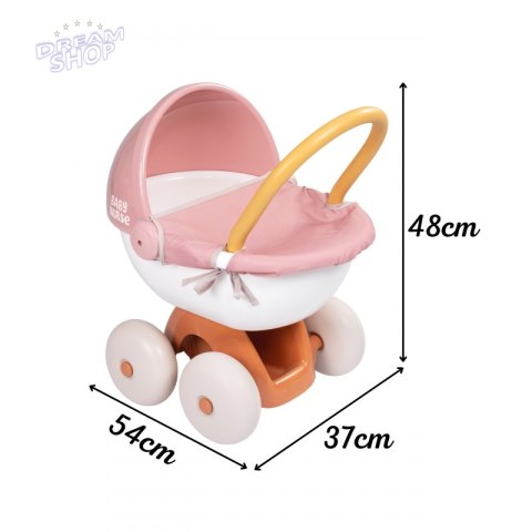 SMOBY Baby Nurse Wózek Głęboki z Plastikowym Daszkiem