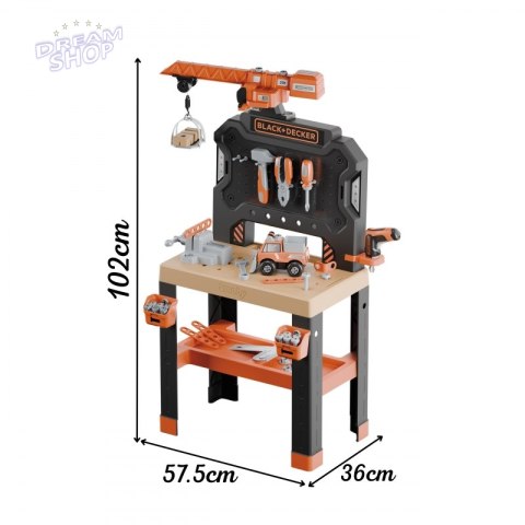 SMOBY Warsztat z Dźwigiem Black+Decker Bricolo Builder