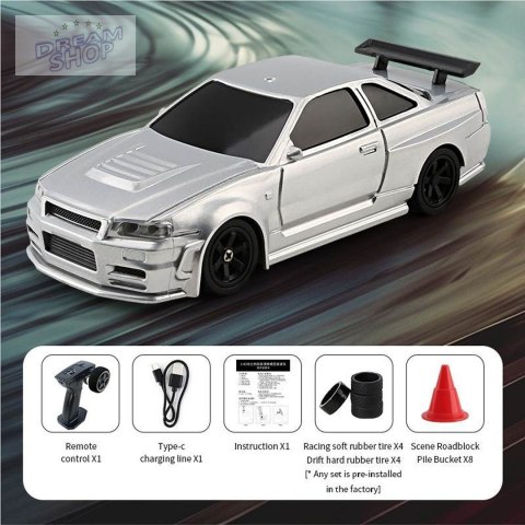 Autko R/C do Driftu 1:43 Białe + Akcesoria