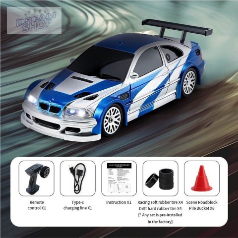 Autko R/C do Driftu 1:43 Niebieskie + Akcesoria