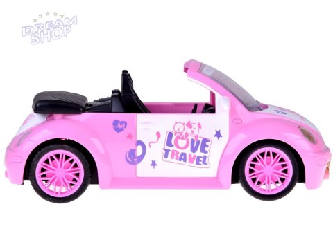Autko dla lalki Różowy Samochód Cabrio z pilotem dla dziewczynek ZA5908