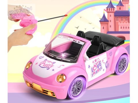 Autko dla lalki Różowy Samochód Cabrio z pilotem dla dziewczynek ZA5908